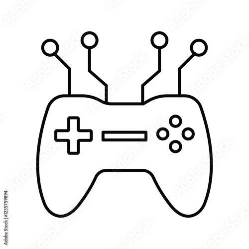 Ai Joystick thinline icon , vector, pixel perfect, illustrator file 
