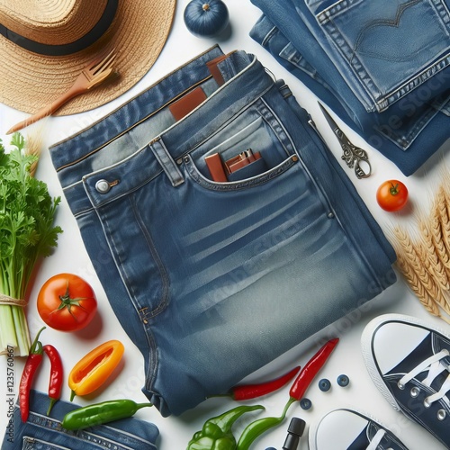 Image Pair blue jeans folded-2