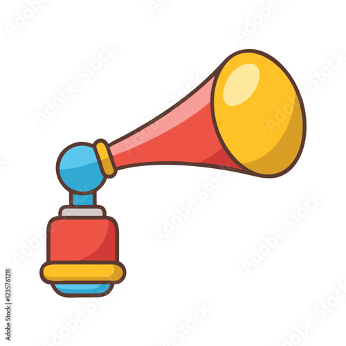 Vintage megaphone sticker, loudspeaker vector illustration