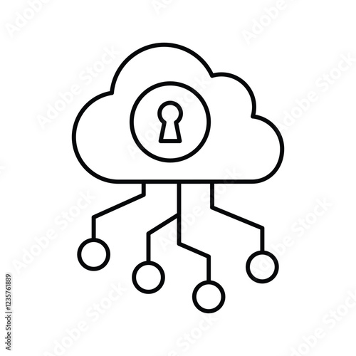 Cloud Access thinline icon , vector, pixel perfect, illustrator file 
