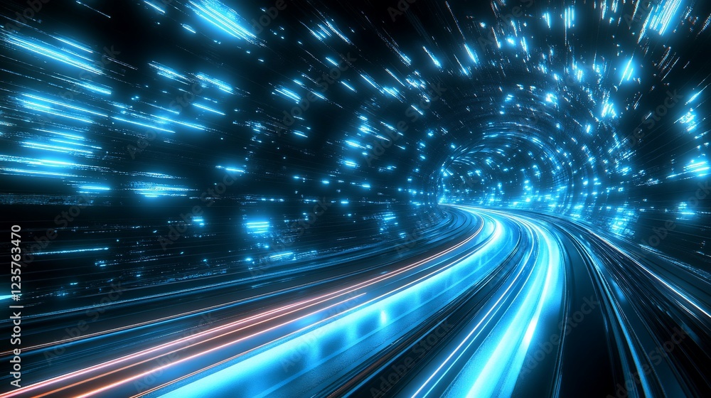 Futuristic highway, speed, light, data, tunnel, digital, travel, abstract, technology, background, website Futuristic highway, speed, light, data, tunnel, digital, travel, abstract, technology, background, website