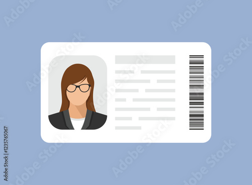 Driver license icon in flat style. Identification document vector illustration on isolated background. Profile card sign business concept.