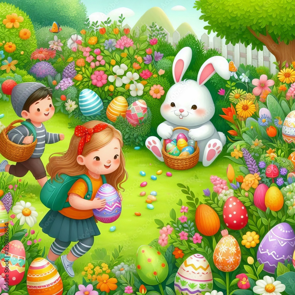 Obraz premium Easter Egg colorful flowers