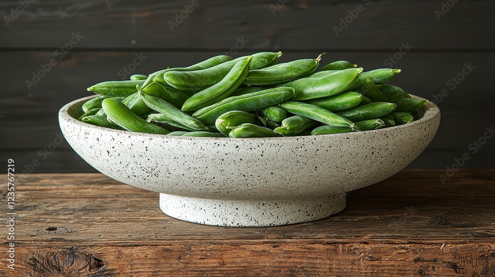 Fresh peas bowl rustic wood background Fresh peas bowl rustic wood background