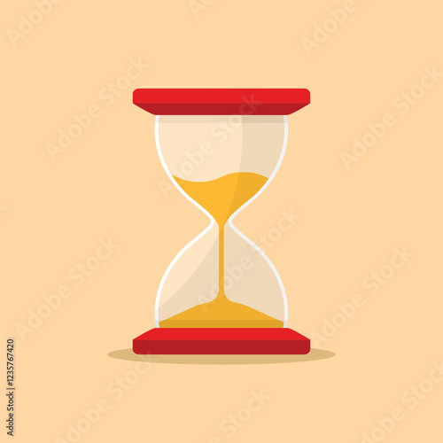 Hourglass icon in flat style. Sandglass vector illustration on isolated background. Sand clock sign business concept.