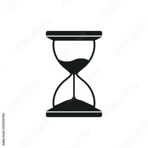 Hourglass icon in flat style. Sandglass vector illustration on isolated background. Sand clock sign business concept.