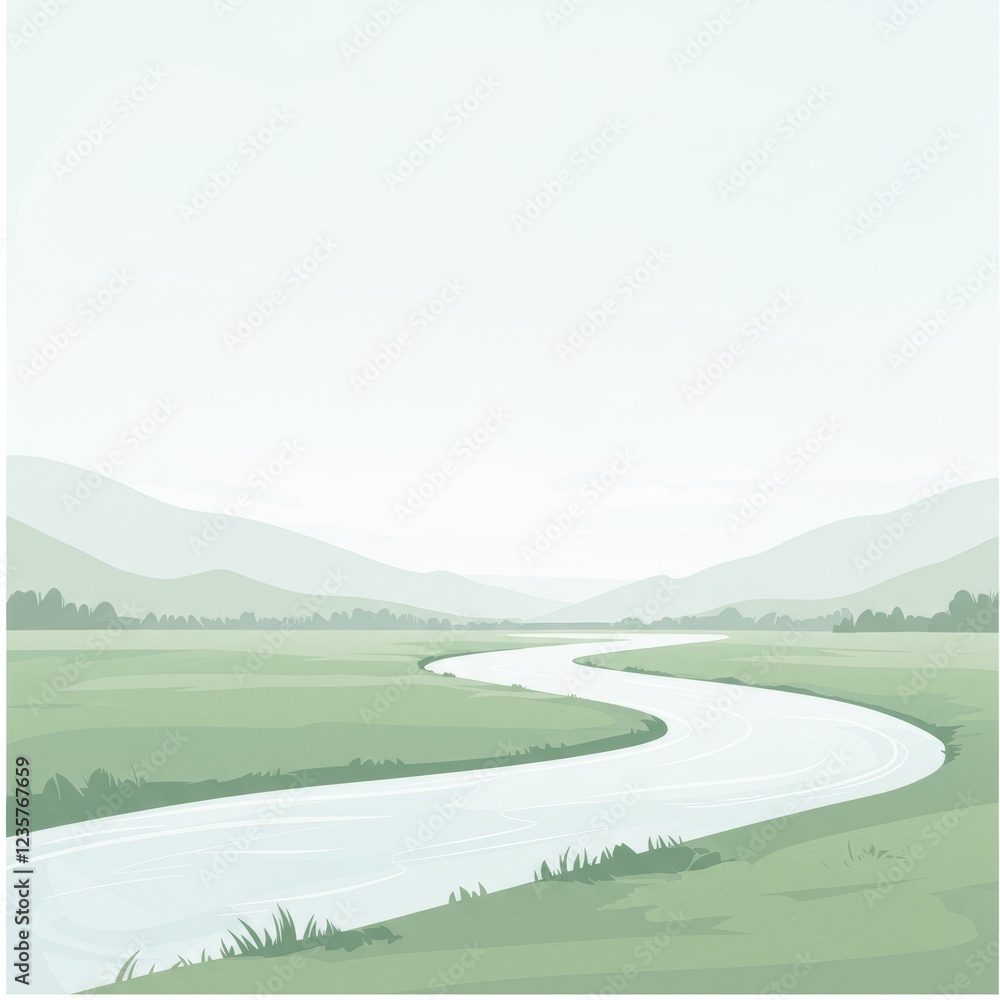 minimalist river illustration minimalist river illustration