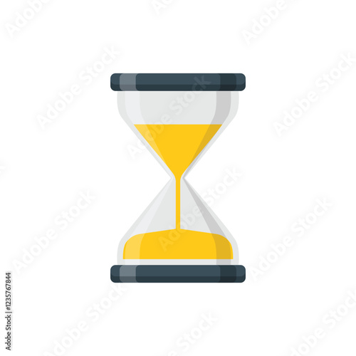 Hourglass icon in flat style. Sandglass vector illustration on isolated background. Sand clock sign business concept.
