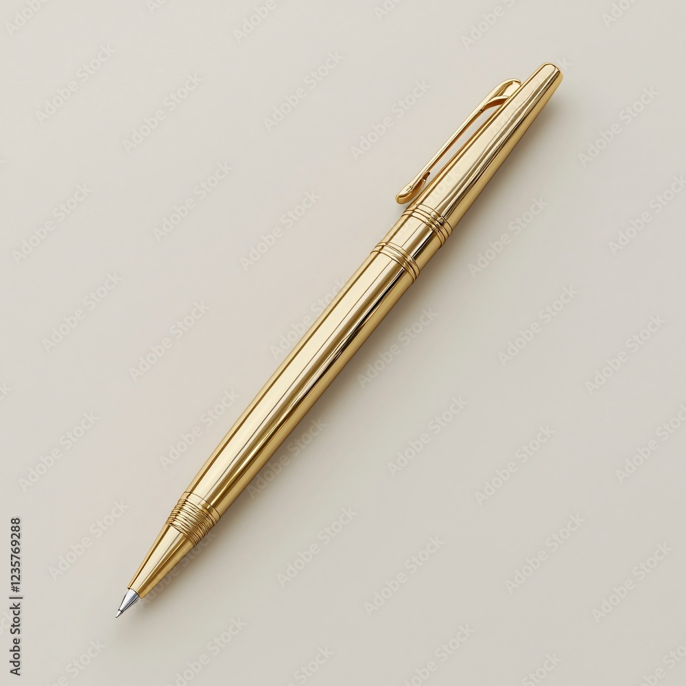Golden Metal Pen Elegant Writing Instrument Stationary Object Fine Tip Smooth Design Creative Tool. Golden Metal Pen Elegant Writing Instrument Stationary Object Fine Tip Smooth Design Creative Tool.
