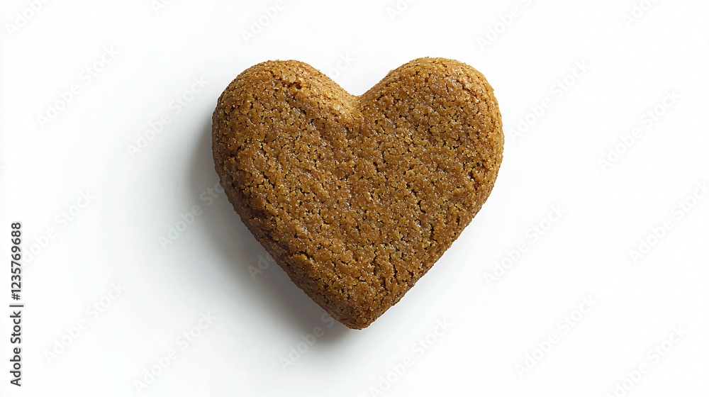 Heart-shaped gingerbread cookie on white. Food photography Heart-shaped gingerbread cookie on white. Food photography