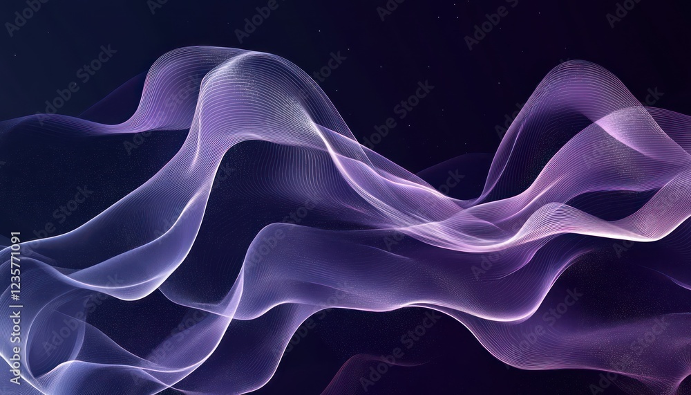 Abstract Purple and White Wave Lines on Dark Background Abstract Purple and White Wave Lines on Dark Background