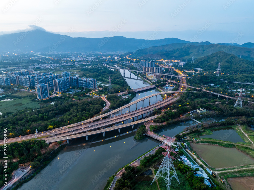 Obraz premium Aerial View of Road Junction