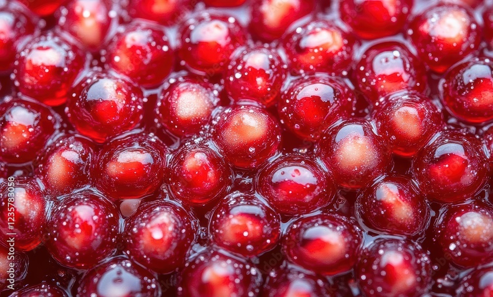 Vibrant red pomegranate seeds close-up. Vibrant red pomegranate seeds close-up.