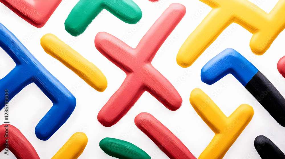 A vibrant arrangement of colorful geometric shapes, showcasing a playful and creative design. Ideal for backgrounds, patterns, or artistic projects that demand visual interest. A vibrant arrangement of colorful geometric shapes, showcasing a playful and creative design. Ideal for backgrounds, patterns, or artistic projects that demand visual interest.