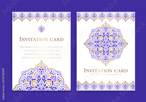 Luxury invitation card design with vector ornament pattern. Vintage template. Can be used for background and wallpaper. Elegant and classic vector elements great for decoration.