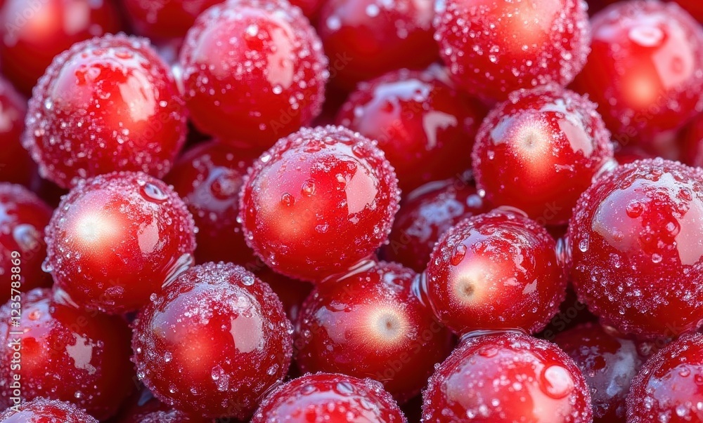 Fresh red cherries with water droplets Fresh red cherries with water droplets