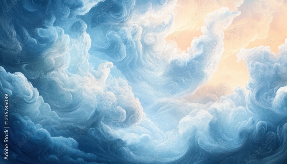 Obraz premium Abstract swirling cloudscape ethereal pastel hues