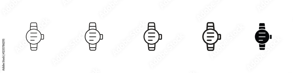 set of 5 pixel perfect smartwatch icon with 1 unexpanded, 1 silhouette, Smartwatch icon showcasing wearable technology, for tech, fitness, mobile and health themes set of 5 pixel perfect smartwatch icon with 1 unexpanded, 1 silhouette, Smartwatch icon showcasing wearable technology, for tech, fitness, mobile and health themes
