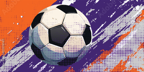 soccer banner template , Brush texture grunge, football cup,