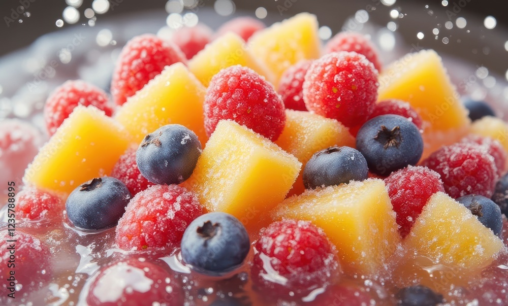 Fresh fruit with raspberries and blueberries Fresh fruit with raspberries and blueberries