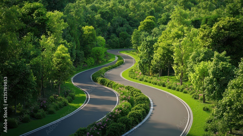 Fototapeta premium autonomous vehicles mobility sustainability. Eco-Friendly Infrastructure Designing AV-compatible roads with permeable surfaces and recycled materials to reduce environmental impact