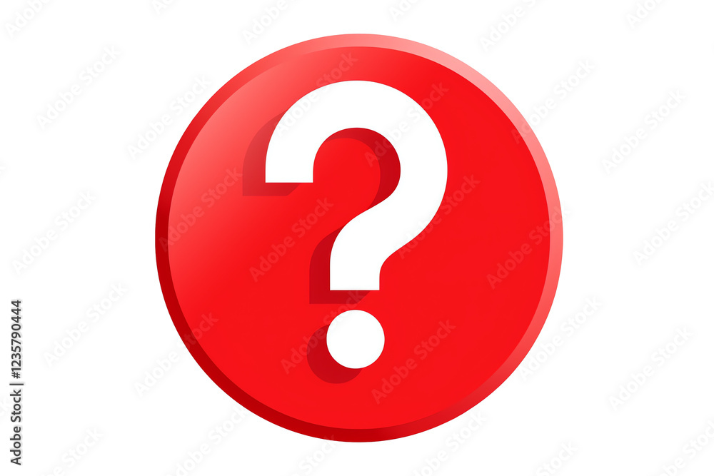a red circle with a white question mark on it a red circle with a white question mark on it