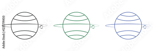 Planet vector illustration with simple black and white design. Planet icon .