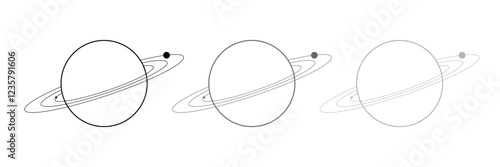 Planet vector illustration with simple black and white design. Planet icon .