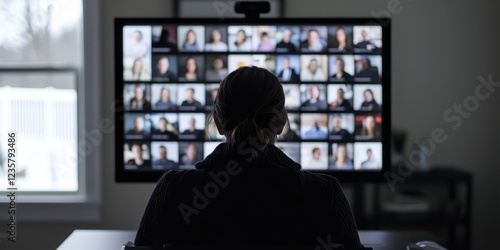 Virtual Meeting Room with Multiple Participants Display