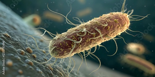 Microscopic view of bacteria moving actively in fluid, biological research