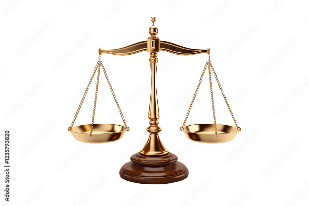a gold scale with a wooden base a gold scale with a wooden base