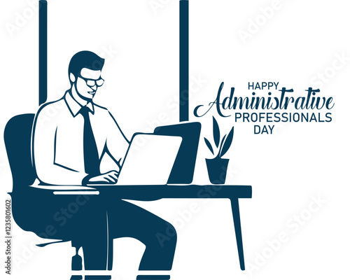 Administrative Professionals Day, Secretaries Day or Admin Day. Holiday concept. Template for background, banner, card, poster, t-shirt with text inscription