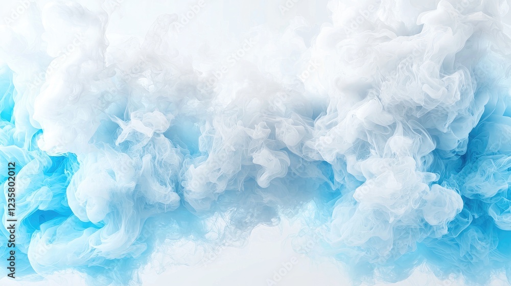 Abstract blue and white ink swirls, flowing in water, background for design Abstract blue and white ink swirls, flowing in water, background for design