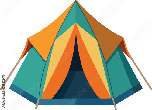 Tourist tent isolated on a white background