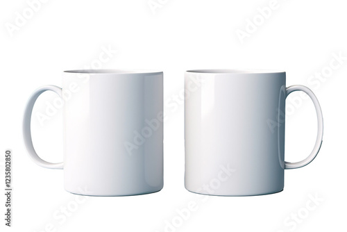 a couple of white coffee mugs
