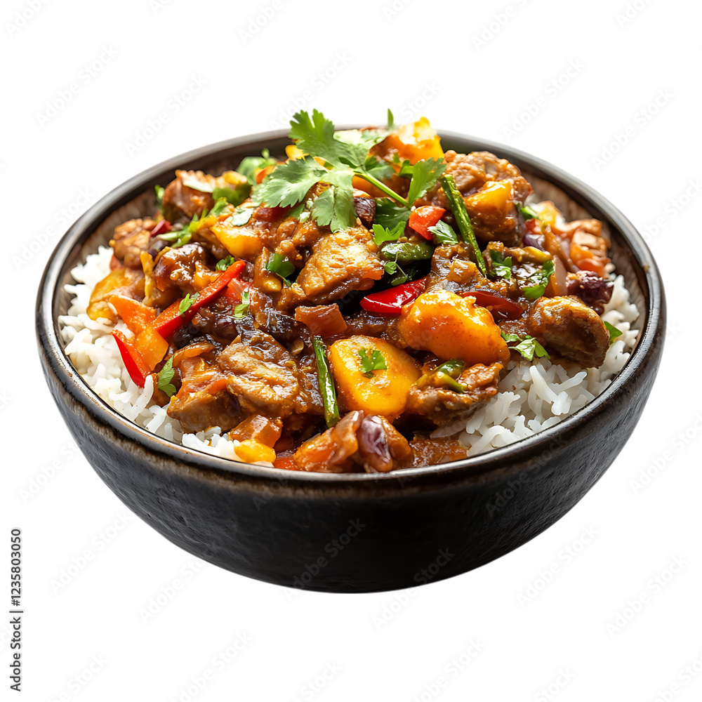 PNG white rice chicken curry Isolated Against a Transparent Background for Culinary Use, Food Photography, or Menu Design PNG white rice chicken curry Isolated Against a Transparent Background for Culinary Use, Food Photography, or Menu Design