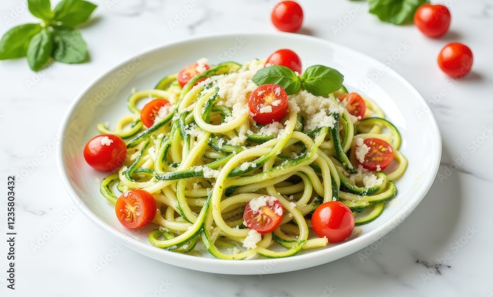 Delicious zucchini pasta with cherry tomatoes Delicious zucchini pasta with cherry tomatoes