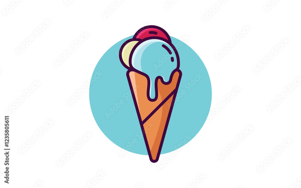 Sweet Ice Cream Vector icon design illustration Template Sweet Ice Cream Vector icon design illustration Template