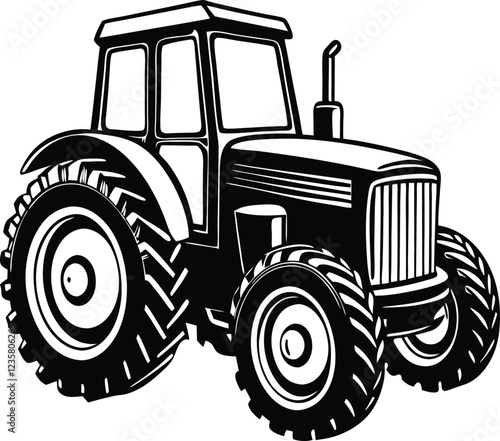 Tractor isolated on white background