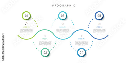  Infographic template five option process or 5 step for business