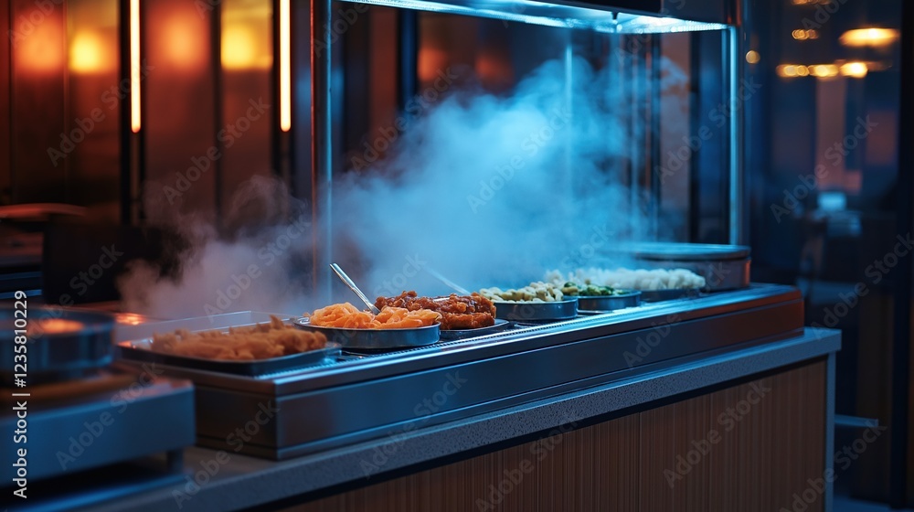 Delicious Array of Dishes at Restaurant Buffet Delicious Array of Dishes at Restaurant Buffet