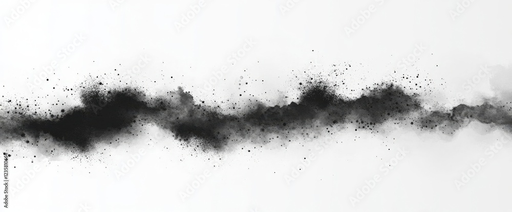 Fototapeta premium Abstract Black Dust Particles on White Background