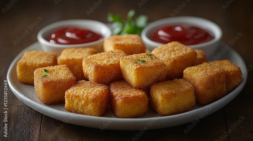 Crispy Chicken Nuggets with Dipping Sauces Crispy Chicken Nuggets with Dipping Sauces