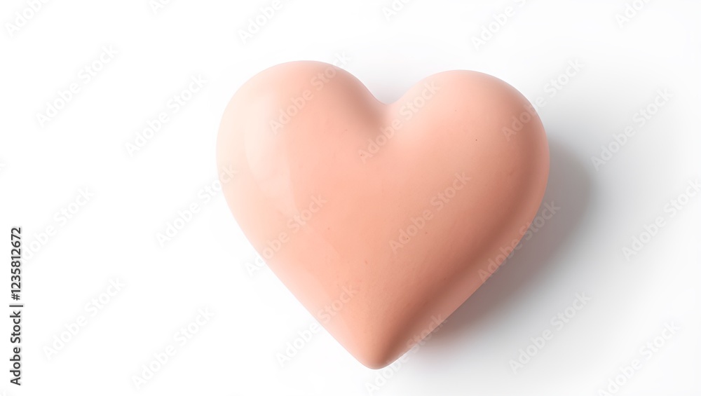 Fototapeta premium pink heart isolated on white