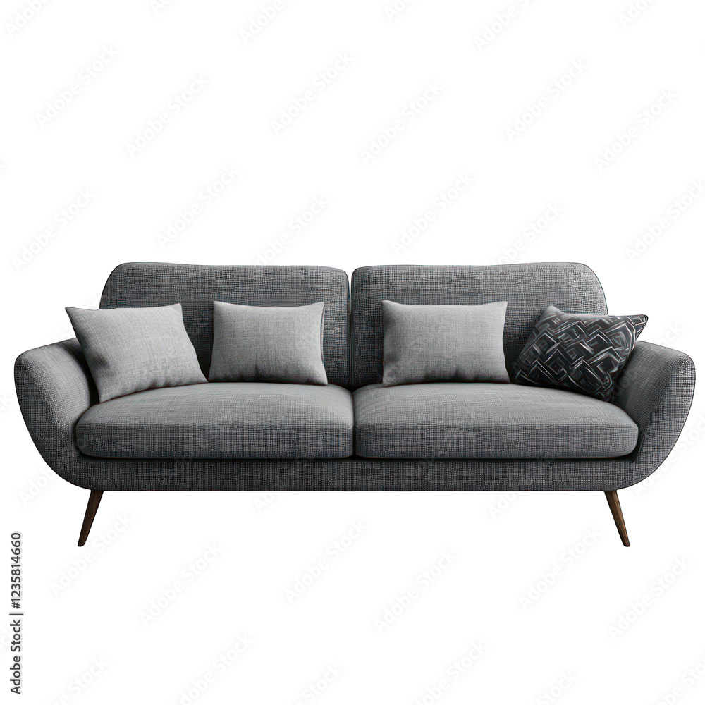 Modern Gray sofa isolated on transparent background Modern Gray sofa isolated on transparent background