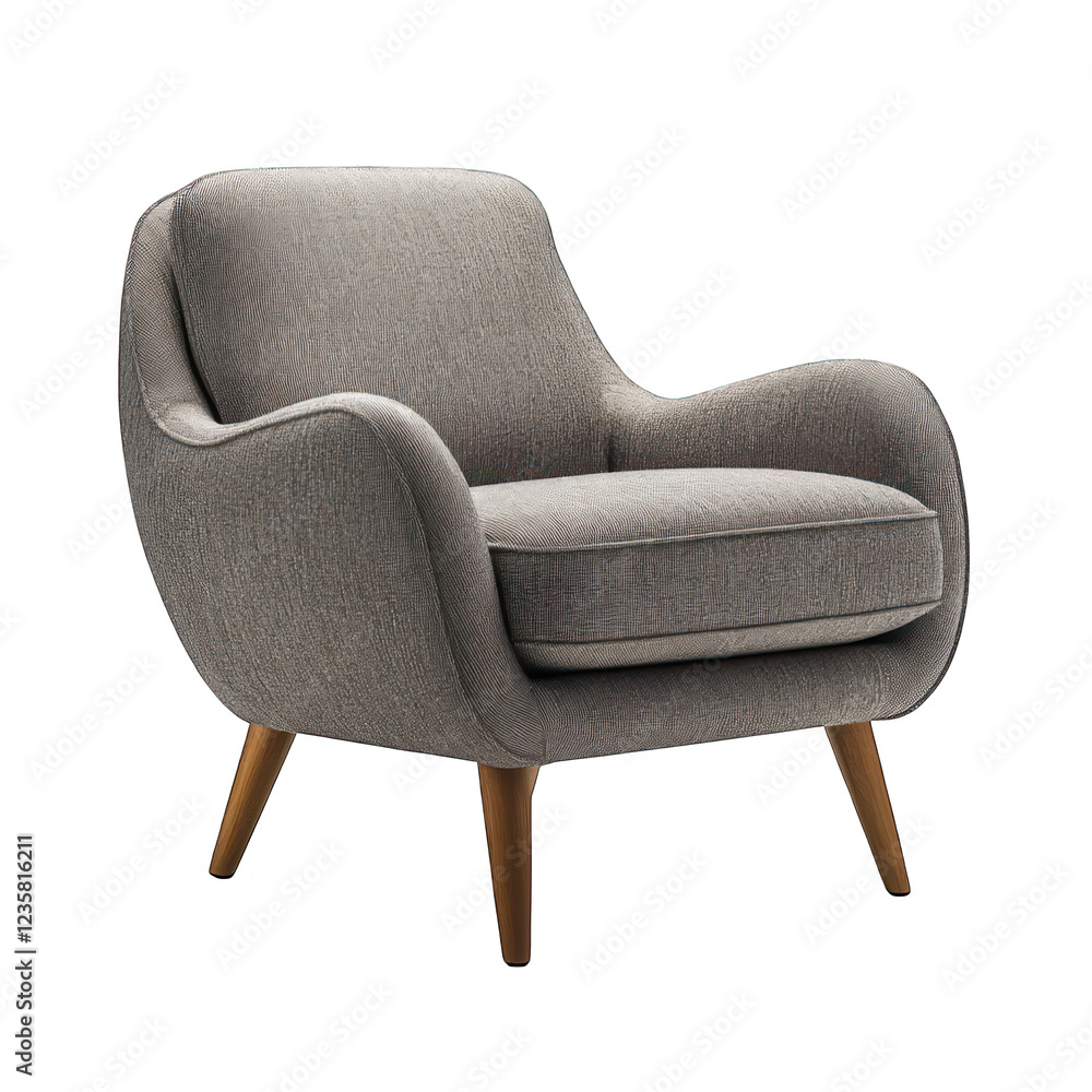 Naklejka premium Modern Grey Modern armchair isolated on transparent background