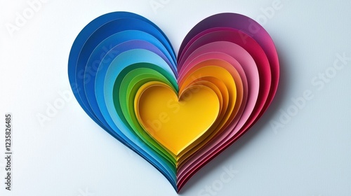 Wallpaper Mural Colorful layered heart shape made of paper in vibrant hues., Valentine's Day concept Torontodigital.ca