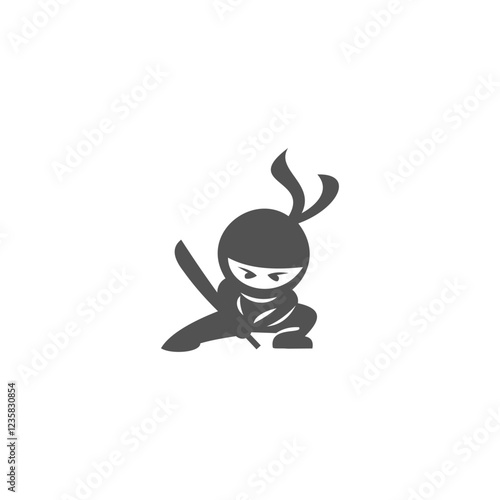 Ninja traditional japanese fighter.ninja  Asian assassin in mask and costume.