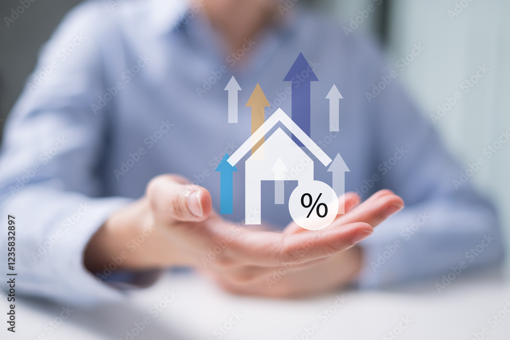 House investment loan debt interest rate increase property real estate home concept House investment loan debt interest rate increase property real estate home concept