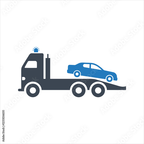 Tow truck icon. Recovery truck. Breakdown cover. Recovery service icon